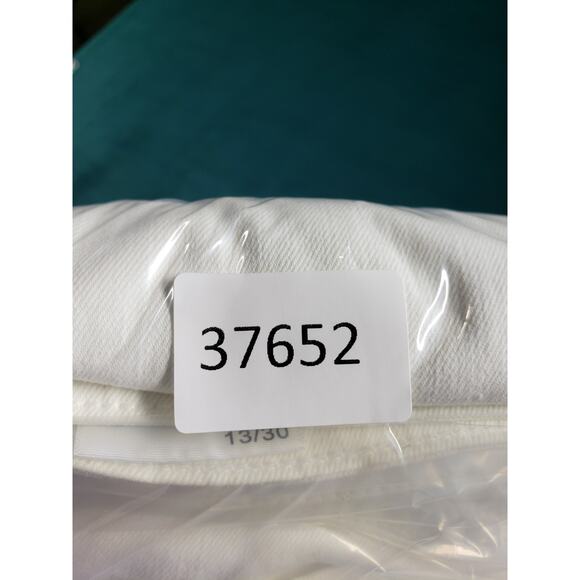 Kan Can Jeans Size 13 Womens White Stretch Fray Hem Pants Mid Rise Ladies Ankle - Picture 13 of 13